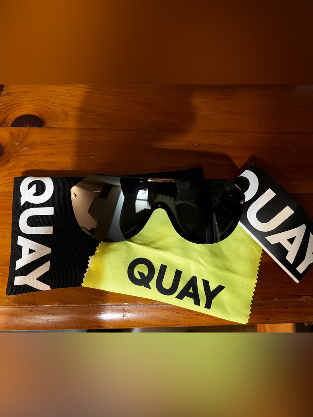 Quay Australia Shield Sunglasses -Black Lens